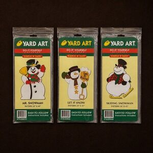 Vintage Yard Art Snowman Wood Patterns Lot of 3 DIY Holiday Decor 1998 Snowmen